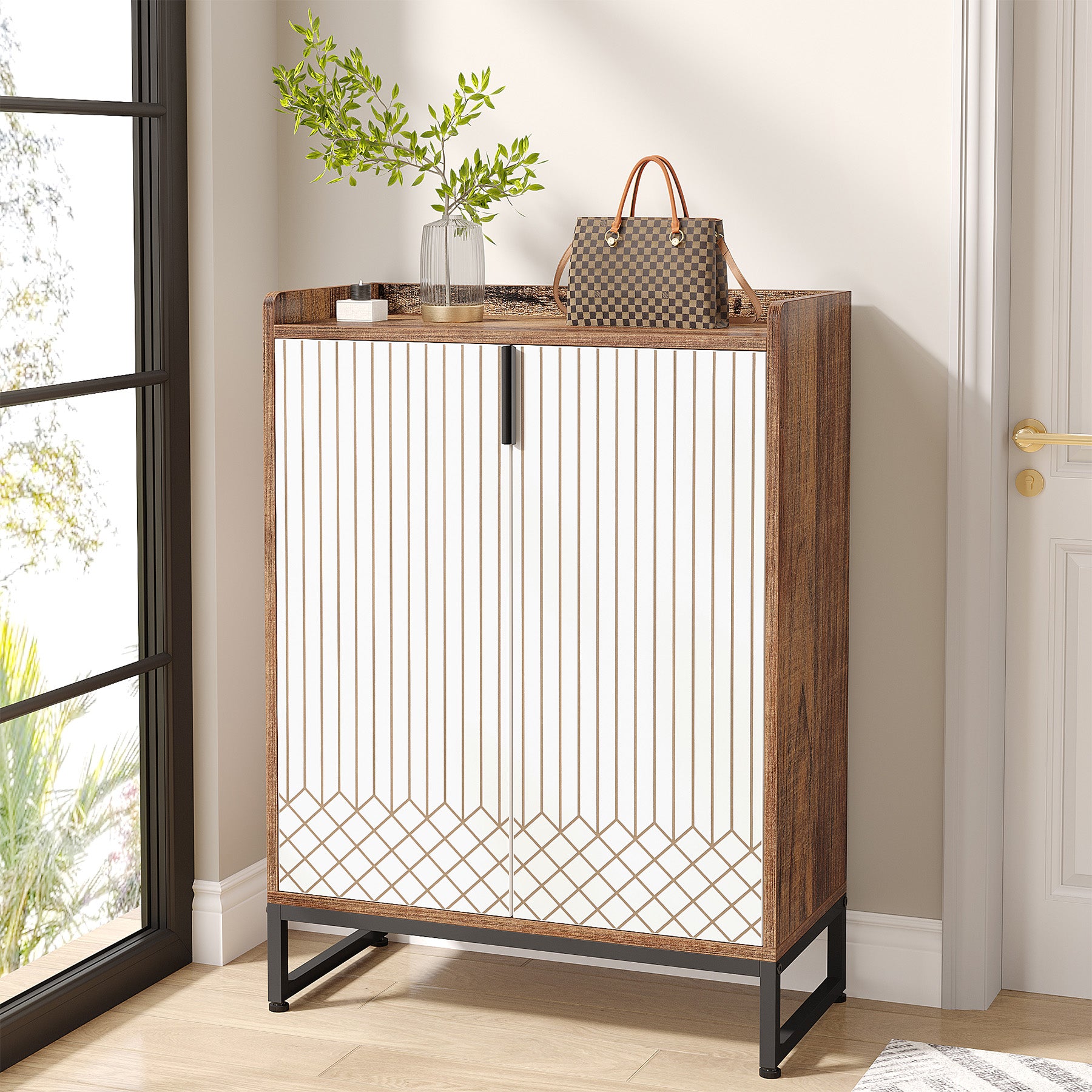 5-Tier Shoe Cabinet with Doors